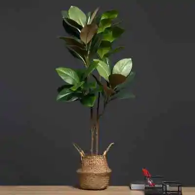 105 Cm 2-fork Artificial Plant Fake Magnolia Branches Plastic Rubber Leaves • $45.87