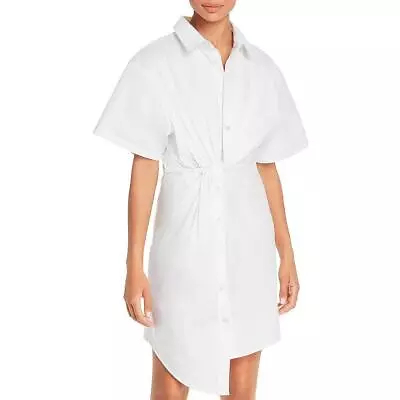 T By Alexander Wang Womens White Twist Front Midi Shirtdress 2 BHFO 0483 • $47.99