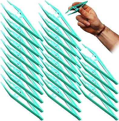 £3.97 • Buy Green Plastic Tweezers - Medical - Salon - Craft - Childrens Tweezer - Forceps 