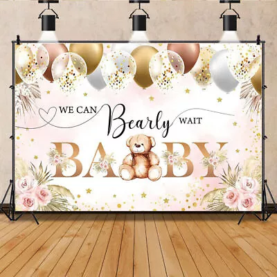 Balloon Baby Shower Bear Backdrop Kids Birthday Party Background Banner Decor • $75.67