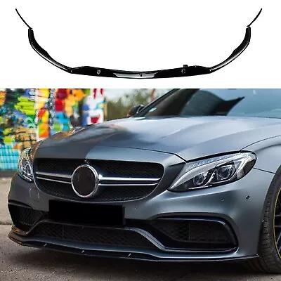 Car Front Spoiler Lip Splitter Kit For Benz C Class W205 C63 AMG 2015-2022 Black • $67.95