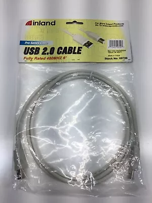 Printer Cable USB 2.0 Pro Series Cable 6' Foot ~inland Brand #09709  • $8