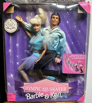 Vintage 90s Mattel BARBIE & KEN OLYMPIC USA Figure Skater Doll Set  18726 1997 • $19.50