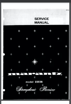 Marantz Model 2252B Stereophonic Receiver Service Manual 32 Pages Comb Bound • $12