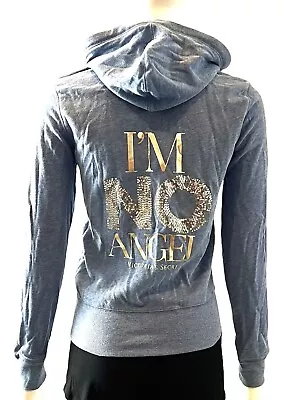 Victoria's Secret Hoodie I'M NO ANGEL Supermodel Sequin Bling M Medium RARE • $41.99