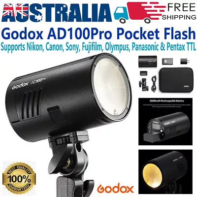 Godox AD100pro 2.4G Pocket Flash TTL Strobe HSS Camera Photo Speedlite LIght KIT • $350.54