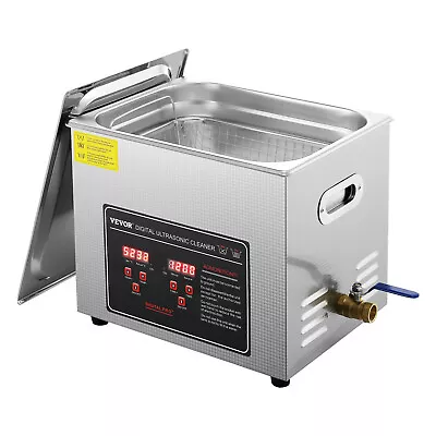 VEVOR 10L Ultrasonic Cleaner With Timer Heating Machine Digital Sonic Cleaner • $167.99