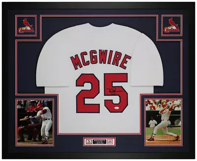 Mark McGwire Autographed And Framed White Cardinals Jersey Auto JSA COA • $995