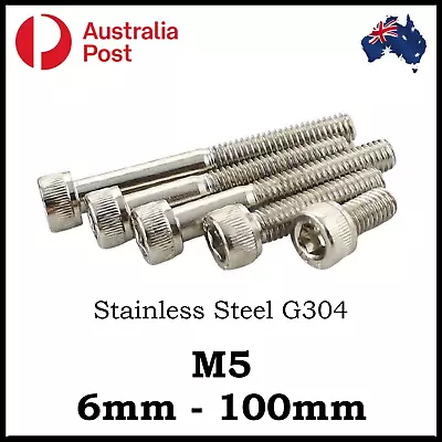 M5 Screw S Bolts Socket Head Cap Head Hex Course Stainless Steel A2 G304 • $7