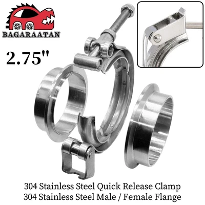 $33.59 • Buy Universal 2.75'' Quick Release V-Band Clamp Stainless Steel Male Female Flange