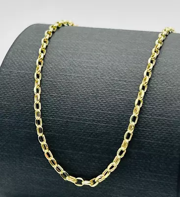 375 9ct Yellow Gold 2mm Oval Link Belcher Chain 16  18  20  22  24  • £94