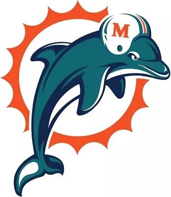 Miami Dolphins 97 - 13 Logo - Die Cut Laminated Vinyl Sticker/Decal - NFL • $3.75