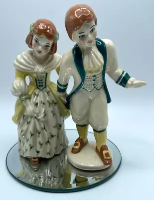$30 • Buy CERAMIC ARTS STUDIO Betty Harrington 1947 Green Colonial Couple Figurines