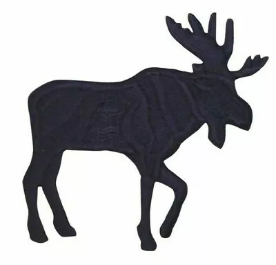 Moose - Black Silhouette Right/Hunting Iron On Applique/Embroidered Patch • $3.99