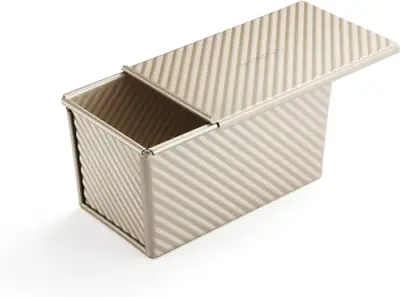 Pullman Loaf Tin W Cover Bread Toast Mold Corrugated Loaf 21.5x12.3x11.4cm  • £30.89