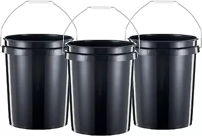 5 Gallon Plastic Bucket Heavy Duty Multipurpose Pail Storage Buckets 3PCS • $44.80