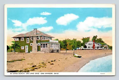 Oak Harbor Ohio At Sand Beach On Lake Erie Postcard (g-18-2) • $6.05