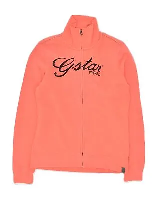 G-STAR Womens Graphic Tracksuit Top Jacket UK 14 Medium Pink Cotton AB62 • £16.21