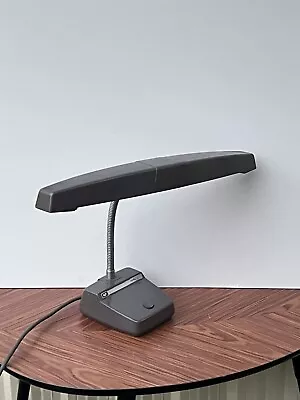 Retro Wyt-Ray Dark Grey Gooseneck Desk Lamp Light MCM GUC • $93.85