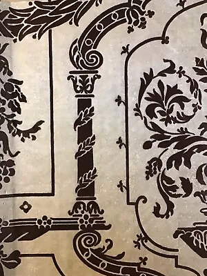 Vintage Wallpaper Sample Brocade Collection Handprinted Flocks MDF5561 Brown • $9.60