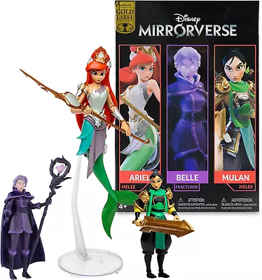 Disney Mirrorverse Action Figure 3-Packs Mulan 5  Belle 5  & Ariel 7  New Gift • $47.99