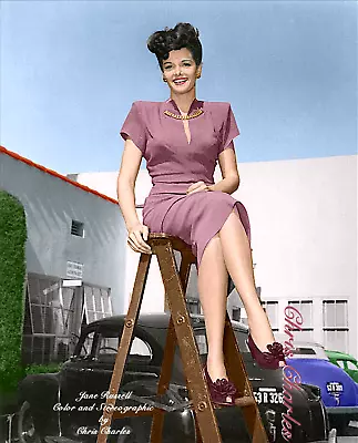 JANE RUSSELL  ART PRINT  Selection ByChris Charles A3  COLORIZATION PHOTO PRINT • £15