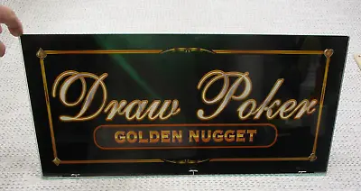 Vtg Golden Nugget Casino Draw Video Poker Slot Machine Glass 20.5 X 9.5 In. • $19.89