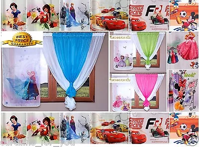 £24.99 • Buy Disney Kids Net Curtains 9 Model Boys Girls Princess Cars Minnie ** FREE POSTAGE