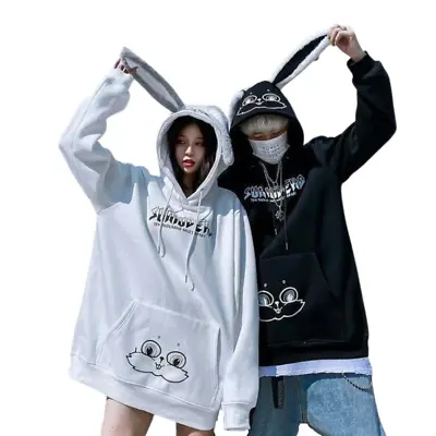 Bunny Rabbit Ears Unisex Hoodie Couples Women's Hoodie Cute Cool Rock Goth Punk. • $27.38