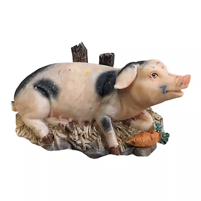 Resin Spotted Pig Figurine Vintage Bric A Brac Knick Knack Desk Decor • $12.99