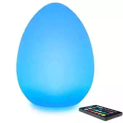 11  Egg Shaped Magic Color LED Mood Lamp W/Remote Rechargeable Garden Home • £32.99