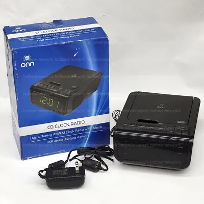 ONN ONA13AV502 CD Clock Radio Green LED Display USB Port Digital AM/FM • $29.99