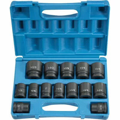 Grey Pneumatic 8038 3/4  Standard Drive 6 Point SAE Socket Set In Case 14 Piece • $155.19