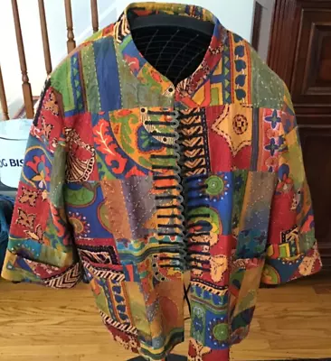 Oddity - Women's Fashion Multi-colored Jacket XL 100% Cotton. Made In Thailand • £24.33