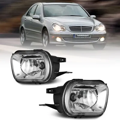 Clear Lens Fog Lights For 2002-2007 Mercedes Benz C-Class Front Bumper Assembly • $42.99