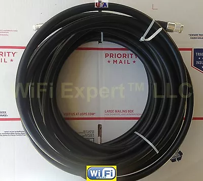 50-200' TIMES® LMR600UF LOW LOSS FLEX COAX RF CABLE N TYPE Male Female To M/F • $326.01