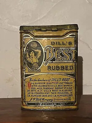 Antique Dills Best Curved Pocket Tobacco Tin Empty • $45