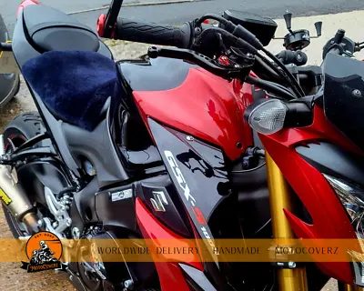 Motorcycle Motorbike Square Merino Sheepskin Pad Seat Cover 35cm Navy Seat • $41.02