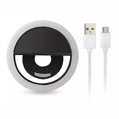 Portable Rechargeable USB Selfie LED Ring Light 3 Modes For IPhone Android AU • $14.99