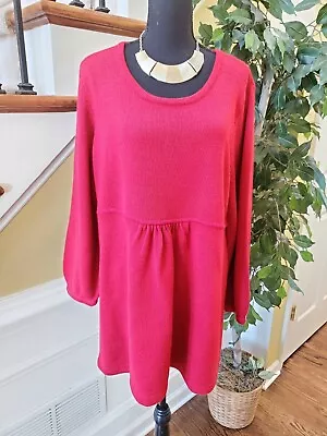 Style And Co  Babydoll Sweater Berry Punch Size 1X • $28