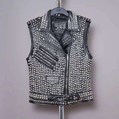 Killstar Studded Overload II Vest Faux Leather Sleeveless Mens Medium Jacket M • $277.85