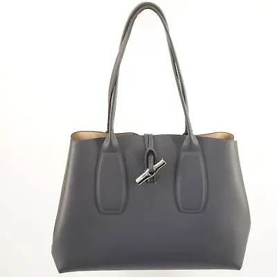 Longchamp Roseau L Tote Women's Leather Shopper Shoulder Bag Blue- Free Ship USA • $249.99