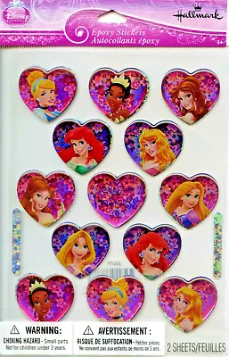 Disney Hallmark (PRINCESS HEARTS) Epoxy Scrapbooking Stickers X 2 Sheets E-93 • $7.95