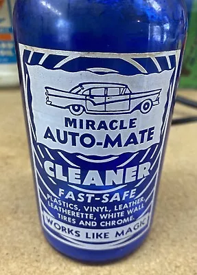 Rare Vintage Cobalt Blue Acl Auto Mate Bottle Jackson Miss. 57 Chevy Picture • $54.99