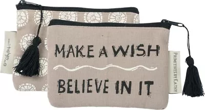 Canvas Coin Purse  Make A Wish - Believe In It  #975 • £11.57