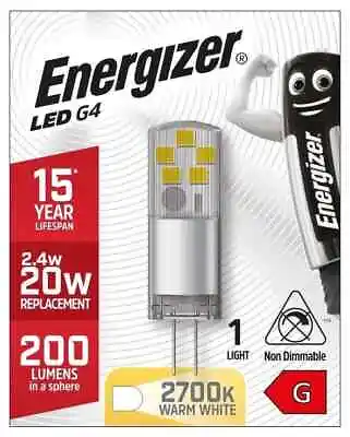 1x Energizer LED G4 12 Volt 2.4W=20W 200LM 2700K (Warm White) 15 Year  Free P&P • £3.09