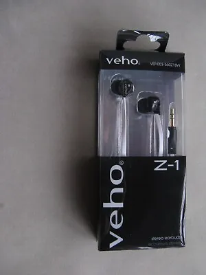 BNIB Veho 360 Z-1 Stereo Ear Buds Heads Phones Anti Tangle Cord Sound Isolation • £2.25