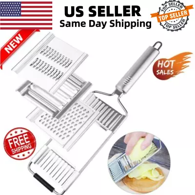 Multi-Purpose Vegetable Slicer 3 Adjustable Blades Sets Stainless Steel Cutter • $18