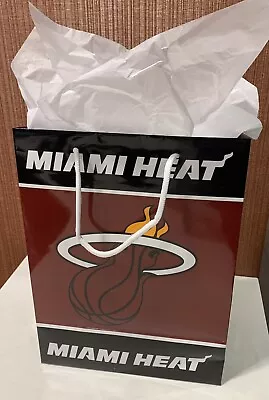 Miami Heat Official NBA 13 Inch X 10 Inch Glossy Gift Bag W/ White Gift Paper! • $13.99