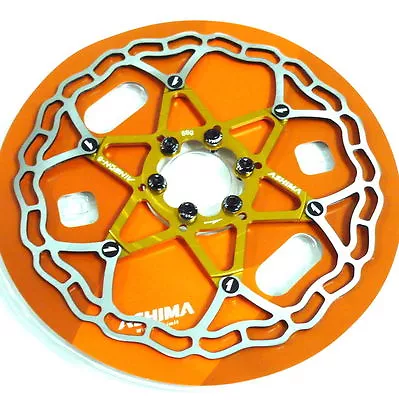The Lightest ASHIMA AiNEON Disc Rotor 180mm 101g Gold Y65 • $26.83